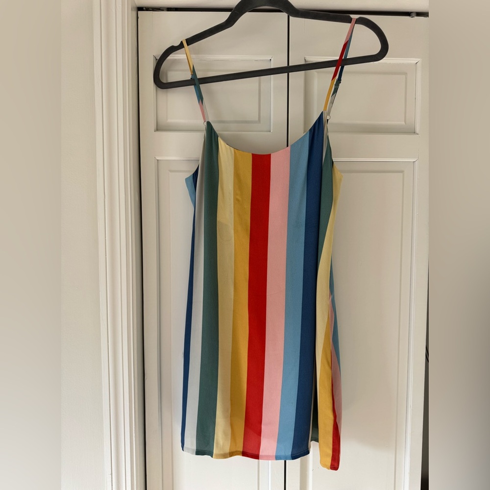 Reformation Rainbow Stripe Dress